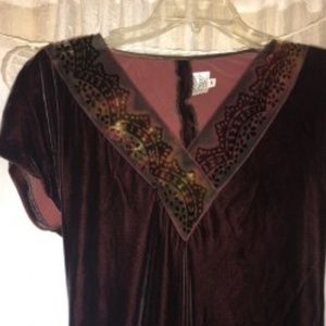 Burgundy Velvet Dress